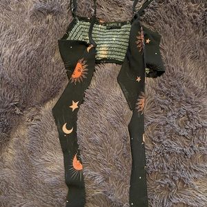 Zaful sun and moon tie front top